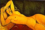 Amedeo Modigliani Reclining Nude with Left Arm Resting on Forehead painting